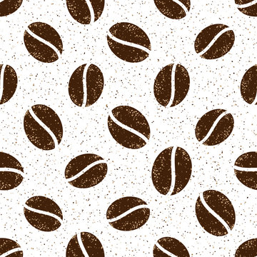 vector illustration - coffee beans seamless pattern