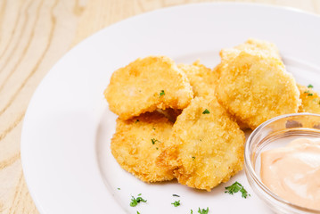 chicken nuggets with sauce