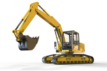 Construction Industry Excavator Objects and isolated on a white backround