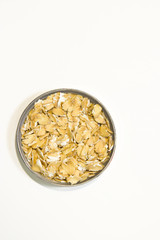 Cereals on a white background: oats