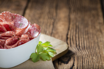 Slices Salami (selective focus)
