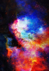 Nebula, Cosmic space and stars, blue cosmic abstract background. Elements of this image furnished by NASA.