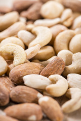 Portion of mixed nuts (roasted and salted)