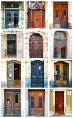 Collage of Lviv front doors,Ukraine