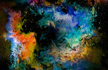 Naklejka na ściany i meble Nebula, Cosmic space and stars, cosmic abstract background and glass effect. Elements of this image furnished by NASA.