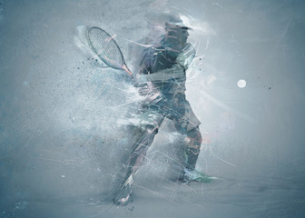 Fototapeta na wymiar abstract tennis player