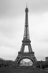 Fototapeta na wymiar Paris, France, February 12, 2016: Eiffel tower at a night in Paris, France. Eiffel tower is one of the simbols of this city