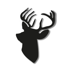deer head silhouette with shadow