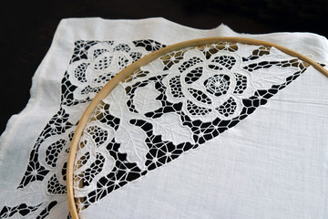 white Richelieu embroidery pattern 
on the Hoop