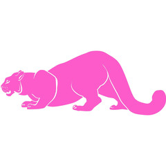 pink puma with huge tusks 