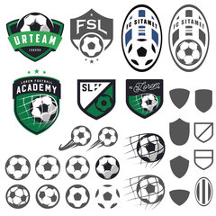 Set of football, soccer emblem design elements © ivanbaranov