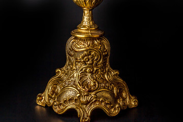 Fototapeta na wymiar Antique bronze candle holder.