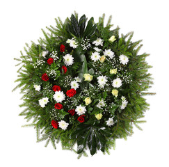 green funeral wreath