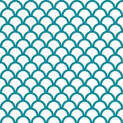 Turquoise Fish Scale Seamless Pattern
