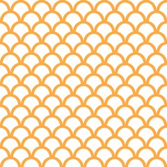 Yellow Fish Scale Seamless Pattern - 103212272