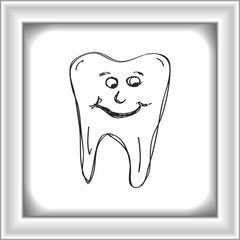 Doodle of a happy tooth