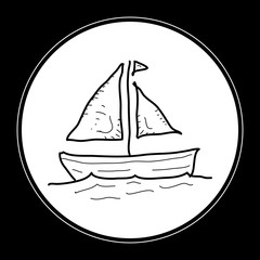 Simple doodle of a sail boat