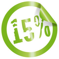 Button 15% grün