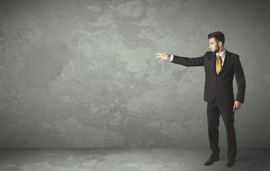 Business person throwing with empty copyspace