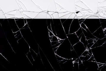 Broken glass on black