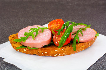 Sandwiches for Breakfast for a Student with Salami, Arugula and 