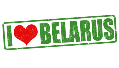 I love Belarus stamp