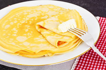 Tasty Pancakes Stack with Butter 