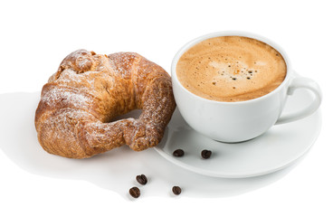 Coffee and big croissant