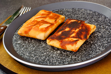 Pancakes Stuffed with Cottage Cheese