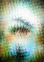 Woman eye in cosmos  pace and glass effect, Abstract background.