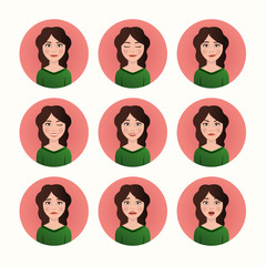 Woman expressions avatars