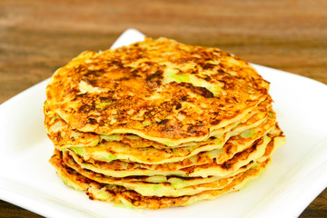 Diet Food Pancakes with Cabbage