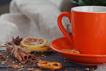 Cup of coffee with cookies