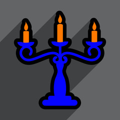 Flat with shadow Icon  candlestick bright background