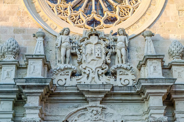 Detail of the Otranto Cathedral facade, Italy