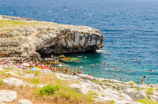 Beautiful seascape at Marina di Andrano, Salento, Apulia, Italy