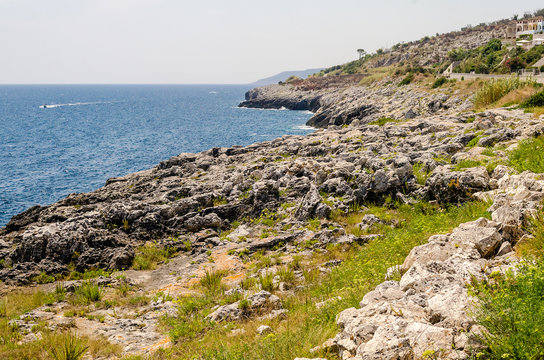 Beautiful seascape at Marina di Andrano, Salento, Apulia, Italy