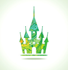 Green Castle - vector template.