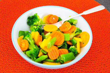 Steamed Vegetables Potatoes, Carrots, Corn, Green Beans, Onion