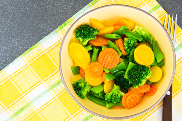 Steamed Vegetables Potatoes, Carrots, Corn, Green Beans, Onion