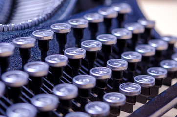 Typewriter Writing / Close-up of a vintage, retro typewriter.