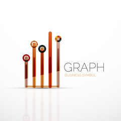 Abstract logo idea, linear chart or graph  business icon. Creative vector logotype design template