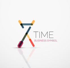 Vector abstract logo idea, time concept or clock business icon. Creative logotype design template