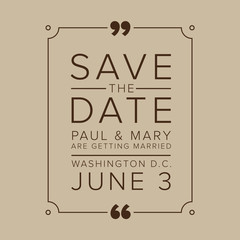 Save The Date, Wedding Invitation Card