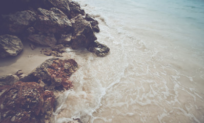 Blurred Ocean and Rocks with Instagram Style Filter