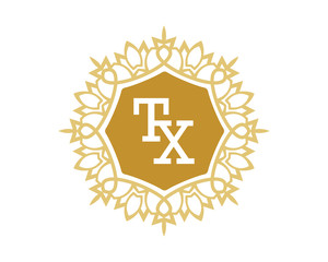 TX initial royal letter logo