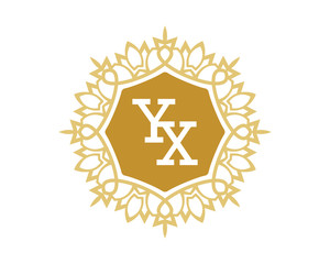 YX initial royal letter logo