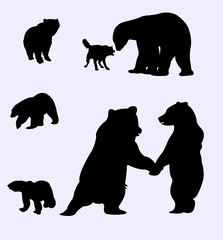 bears animals silhouette