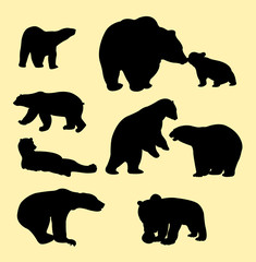 bears mammals silhouette