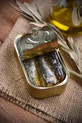 Foto auf Glas sardine all'olio di oliva in scatola © al62